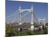 Albert Bridge over River Thames, Battersea, London, England, United Kingdom, Europe-Rolf Richardson-Mounted Photographic Print