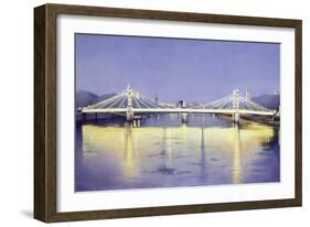 Albert Bridge (Twilight)-Isabel Hutchison-Framed Giclee Print