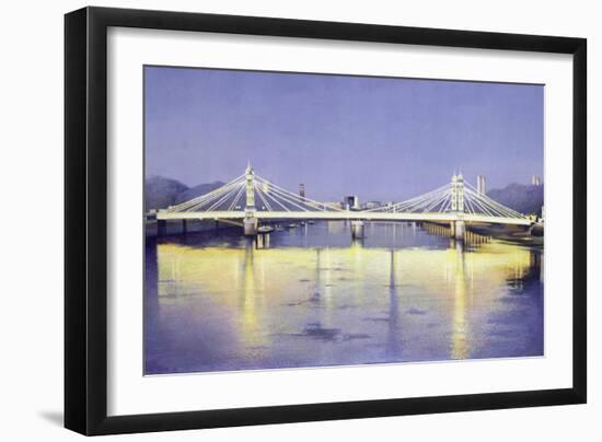 Albert Bridge (Twilight)-Isabel Hutchison-Framed Giclee Print