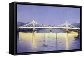 Albert Bridge (Twilight)-Isabel Hutchison-Framed Stretched Canvas