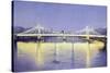 Albert Bridge (Twilight)-Isabel Hutchison-Stretched Canvas