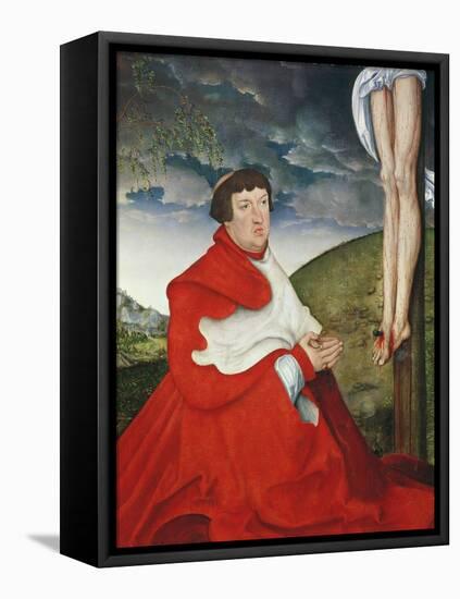 Albert, Cardinal Elector of Mainz at the Foot of the Cross (Detail of 244970)-Lucas Cranach the Elder-Framed Stretched Canvas