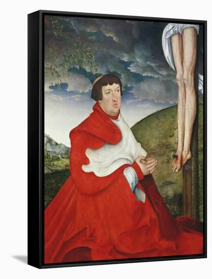 Albert, Cardinal Elector of Mainz at the Foot of the Cross (Detail of 244970)-Lucas Cranach the Elder-Framed Stretched Canvas