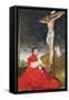 Albert, Cardinal Elector of Mainz at the Foot of the Cross-Lucas Cranach the Elder-Framed Stretched Canvas