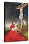 Albert, Cardinal Elector of Mainz at the Foot of the Cross-Lucas Cranach the Elder-Stretched Canvas