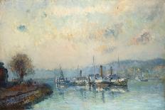 Boats on the Seine; Bateaux Sur La Seine-Albert-Charles Lebourg-Giclee Print