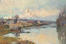 View of Vetheuil, Sunset, 1897-Albert-Charles Lebourg-Giclee Print