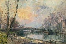 View of Vetheuil, Sunset, 1897-Albert-Charles Lebourg-Giclee Print