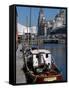 Albert Dock, with View of the Three Graces Behind, Liverpool, Merseyside-Ethel Davies-Framed Stretched Canvas