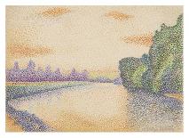 The Banks of the Marne at Dawn-Albert Dubois-Pillet-Framed Art Print