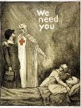 Red Cross Recruitment Poster, We Need You , Pub. 1918 (Colour Litho)-Albert Edward Sterner-Giclee Print