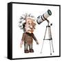 Albert Einstein, Artwork-Friedrich Saurer-Framed Stretched Canvas