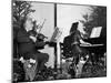 Albert Einstein Giving Violin Recital for American Friends Service Committee for Refugee Children-null-Mounted Photo