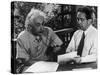 Albert Einstein, Leo Szilard Reenacting Signing Letter to Pres. Roosevelt Warning about Atomic Bomb-null-Stretched Canvas