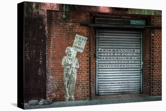 Albert Einstein "Love Is the Answer" NYC Wall Scene with Quote-null-Stretched Canvas