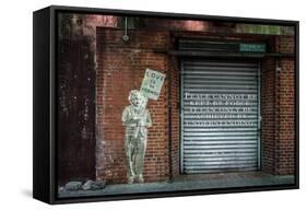 Albert Einstein "Love Is the Answer" NYC Wall Scene with Quote-null-Framed Stretched Canvas