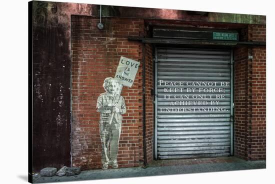 Albert Einstein "Love Is the Answer" NYC Wall Scene with Quote-null-Stretched Canvas