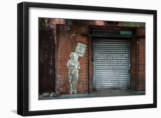 Albert Einstein "Love Is the Answer" NYC Wall Scene with Quote-null-Framed Photo