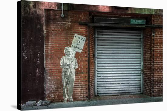 Albert Einstein "Love Is the Answer" NYC Wall Scene-null-Stretched Canvas