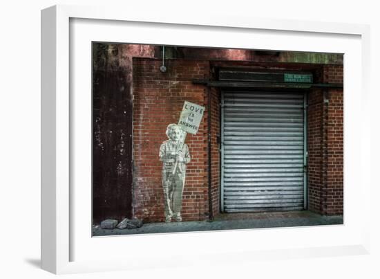 Albert Einstein "Love Is the Answer" NYC Wall Scene-null-Framed Photo