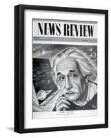 Albert Einstein on the Cover of 'News Review', 16th May 1946-English School-Framed Giclee Print
