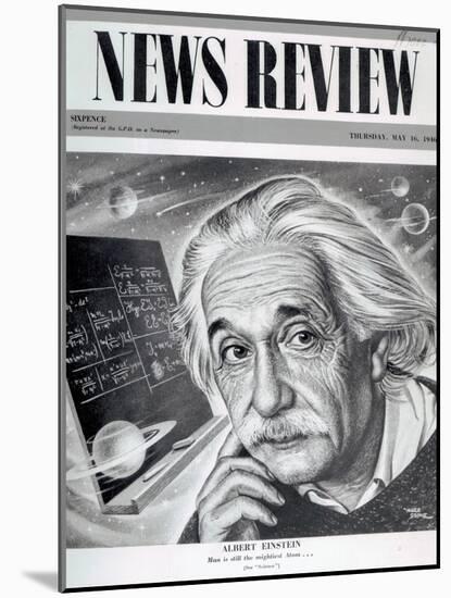 Albert Einstein on the Cover of 'News Review', 16th May 1946-English School-Mounted Giclee Print