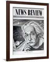 Albert Einstein on the Cover of 'News Review', 16th May 1946-English School-Framed Giclee Print