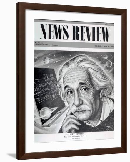 Albert Einstein on the Cover of 'News Review', 16th May 1946-English School-Framed Giclee Print