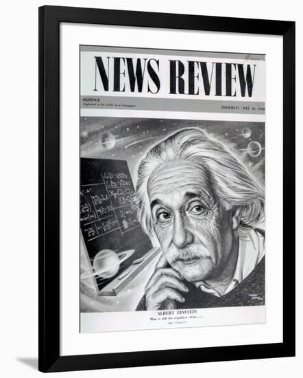 Albert Einstein on the Cover of 'News Review', 16th May 1946-English School-Framed Giclee Print