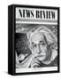 Albert Einstein on the Cover of 'News Review', 16th May 1946-English School-Framed Stretched Canvas