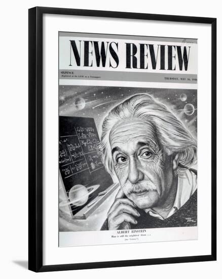 Albert Einstein on the Cover of 'News Review', 16th May 1946-English School-Framed Giclee Print