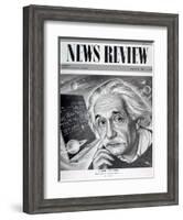 Albert Einstein on the Cover of 'News Review', 16th May 1946-English School-Framed Giclee Print