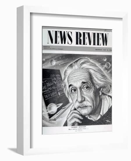 Albert Einstein on the Cover of 'News Review', 16th May 1946-English School-Framed Giclee Print