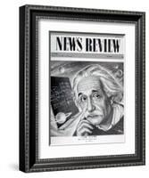 Albert Einstein on the Cover of 'News Review', 16th May 1946-English School-Framed Giclee Print