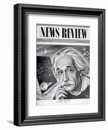 Albert Einstein on the Cover of 'News Review', 16th May 1946-English School-Framed Giclee Print