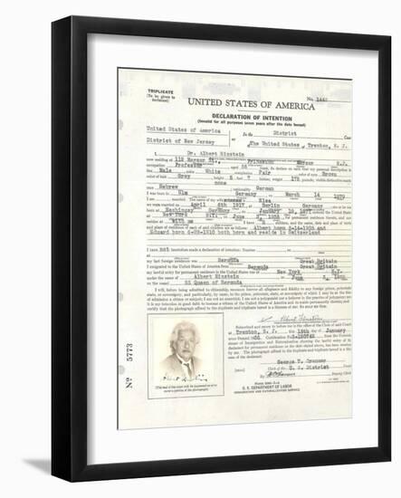 Albert Einstein's Petition for Naturalization-null-Framed Photo