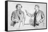 Albert Einstein Scientist with Paul Painleve-Lucien Jonas-Framed Stretched Canvas