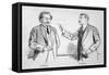 Albert Einstein Scientist with Paul Painleve-Lucien Jonas-Framed Stretched Canvas