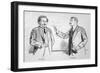 Albert Einstein Scientist with Paul Painleve-Lucien Jonas-Framed Art Print