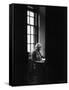 Albert Einstein Sitting Alone at the Institute for Advanced Study-Alfred Eisenstaedt-Framed Stretched Canvas