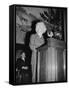 Albert Einstein speaking, c.1940-Harris & Ewing-Framed Stretched Canvas