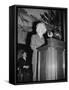 Albert Einstein speaking, c.1940-Harris & Ewing-Framed Stretched Canvas