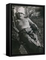 Albert Einstein Sunbathing in 1932-null-Framed Stretched Canvas