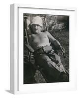 Albert Einstein Sunbathing in 1932-null-Framed Photo