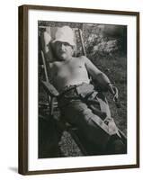 Albert Einstein Sunbathing in 1932-null-Framed Photo