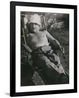 Albert Einstein Sunbathing in 1932-null-Framed Photo