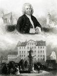 Portrait of Johann Sebastian Bach (1685-1750) and Monument, 1850-Albert Henry Payne-Giclee Print