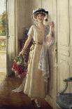 A Young Beauty with Flowers in Her Hair-Albert Lynch-Giclee Print