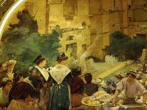 Theatre in Orange, France, Fresco, 1905 in Restaurant Le Train Bleu (Blue Train)-Albert Maignan-Giclee Print