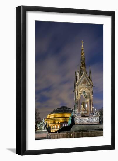 Albert Memorial and Albert Hall at dusk, Kensington, London, England, United Kingdom, Europe-Charles Bowman-Framed Photographic Print